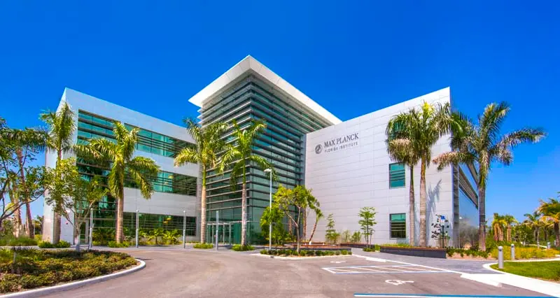 Fire protective curtain separating the atrium at the Max Planck Institute, Jupiter, FL